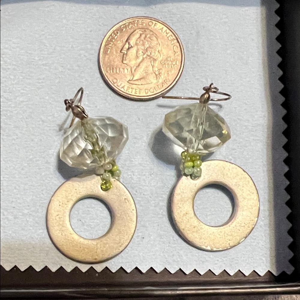 Elegant Silver and Green Earrings